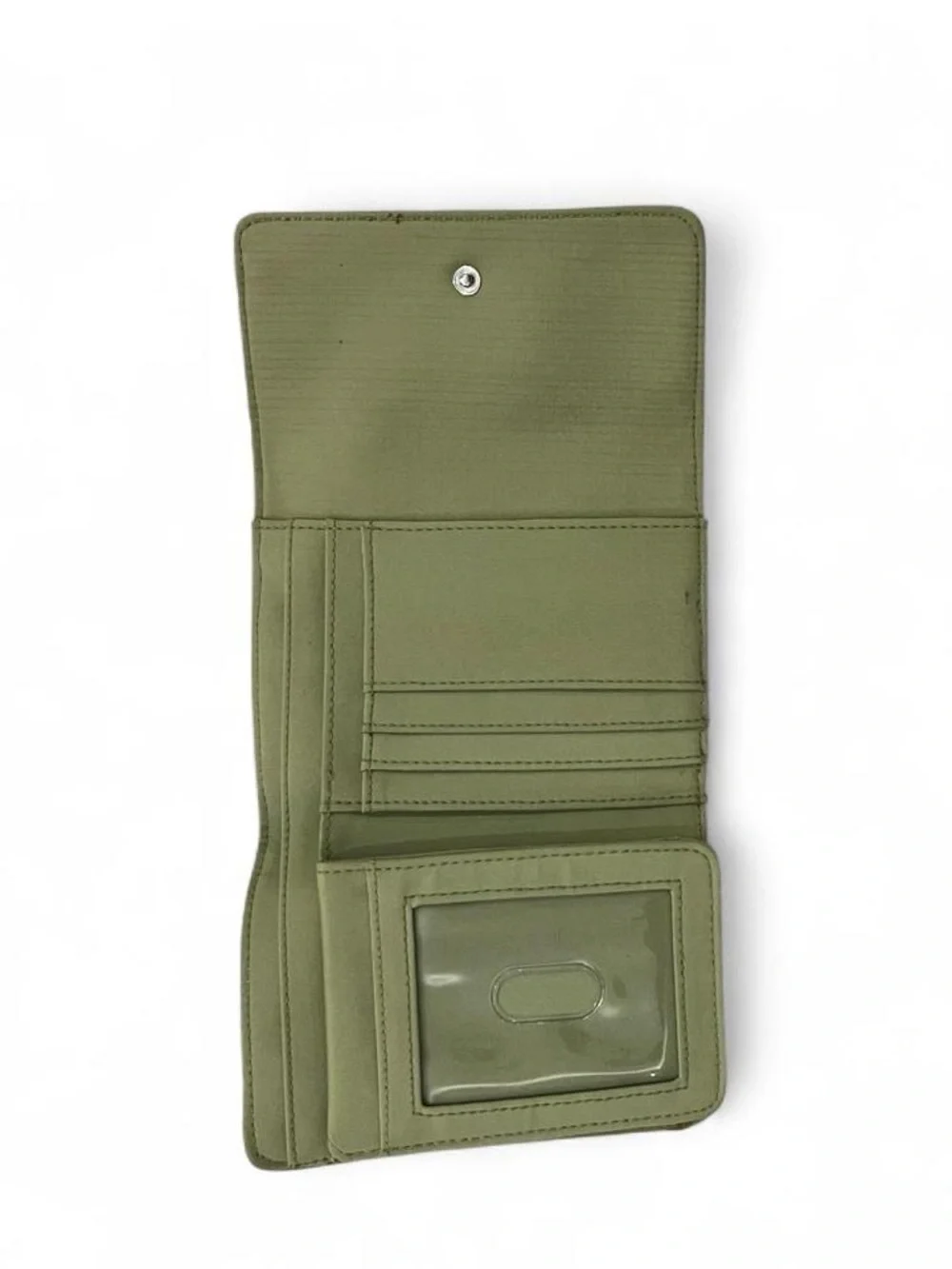 Fossil Olive Wallet with Stitched Detail